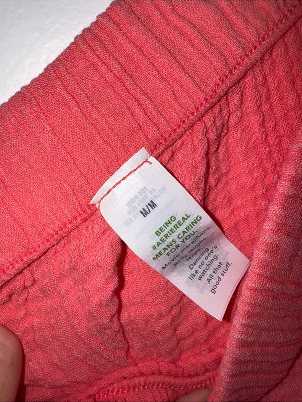 AERIE NWT Coral Gauzy pool-to-party flutter sleeve top haute coral size medium - Picture 7 of 7